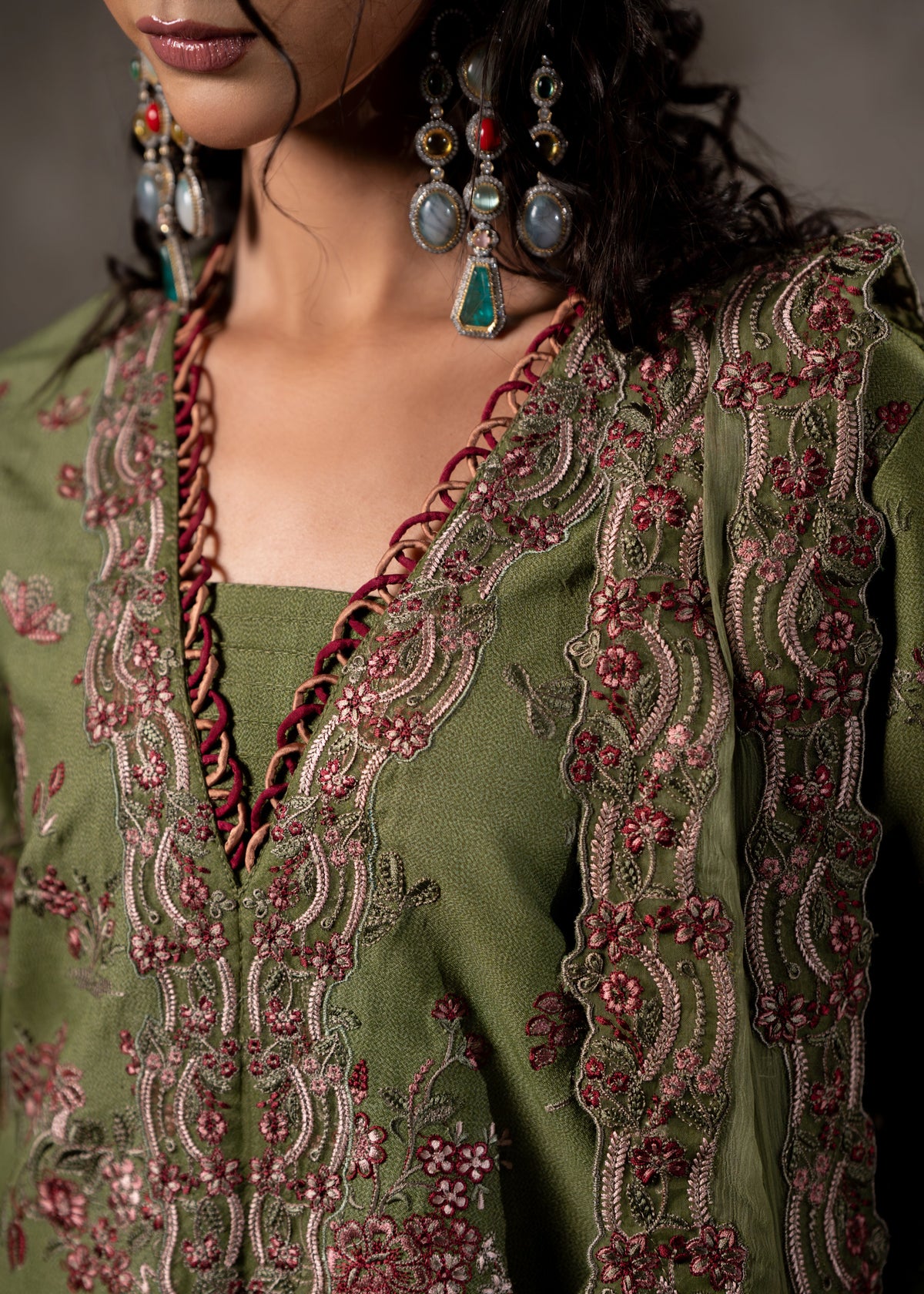 Aatish (I-02-002) — fabric and embroidery detail